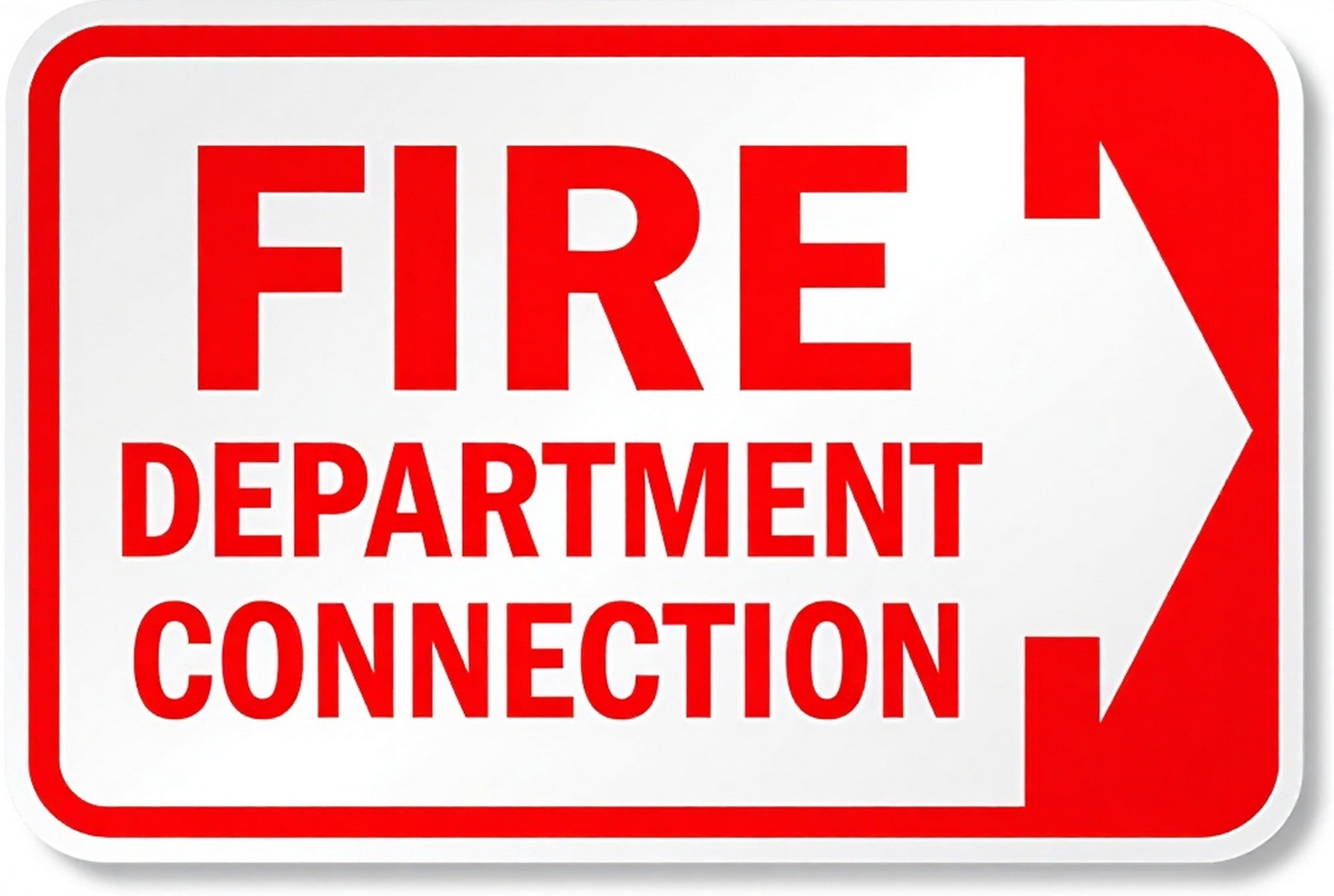 Fire Department Connection Sign (With Right Arrow) - 8"x12" Metal ...