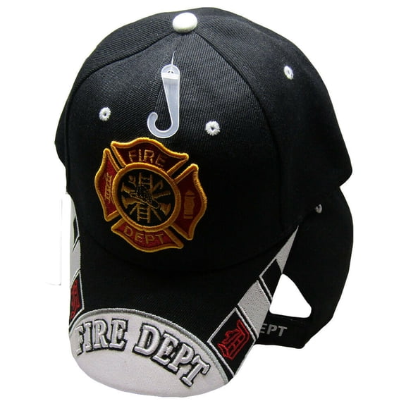 Fire Department Dept FIRE FIGHTER Scripture Black Embroidered Cap Hat