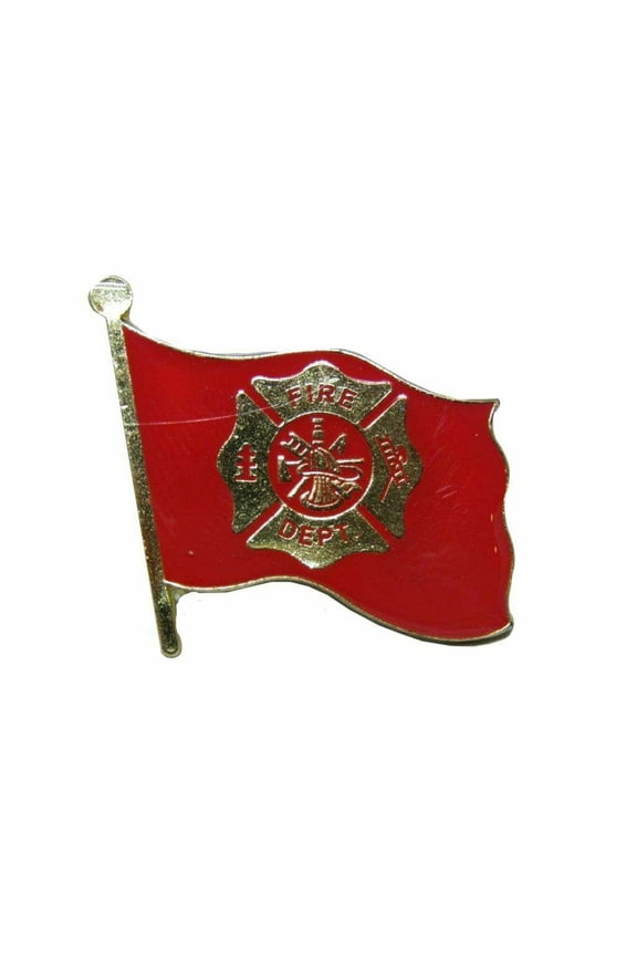 Fire Department Fighters Flag Red Bike Motorcycle Hat Cap lapel Pin
