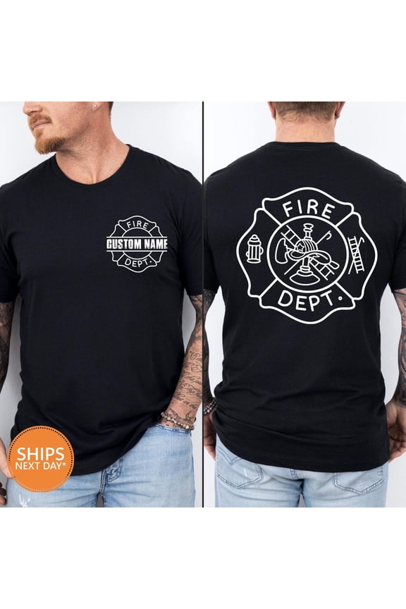Fire Department Firefighter Fireman Gift For Dept Logo First Responder For Dad T-Shirt