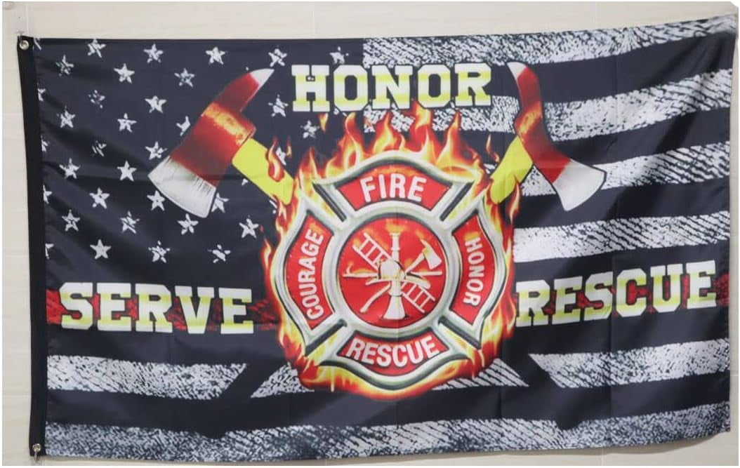 Fire Department Firefighter Honor Serve Rescue Flag - UV Fade Resistant ...