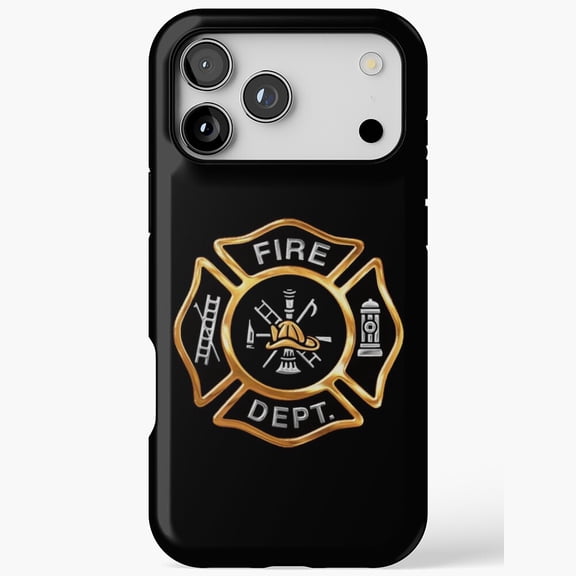 Fire Department Gold Badge Design iPhone Case 17 11 12 13 14 15 16 Pro Max
