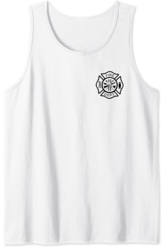 Fire Department Logo Fireman Symbol Firefighter Tank Top Size S-3XL