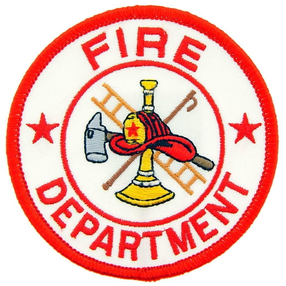 Fire Department Logo Patch Red & White 3"
