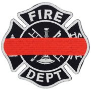 Fire Department Logo Red Line Honor Badge Patch