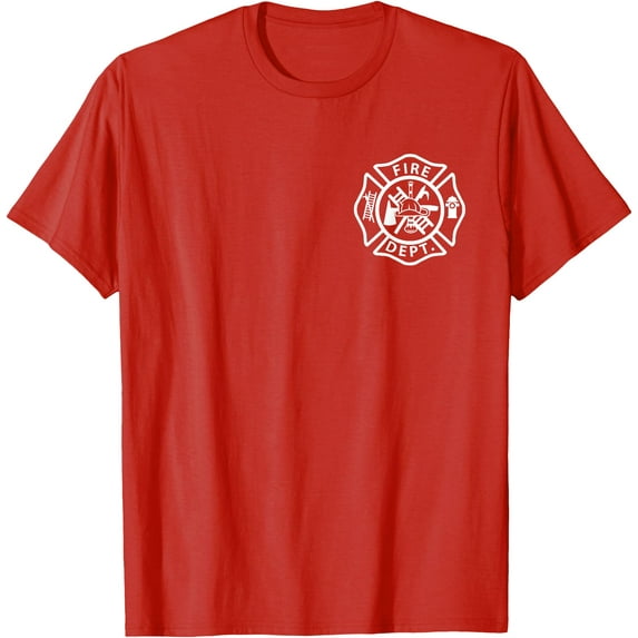 Fire Department Logo Uniform Fireman Symbol Firefighter Gear Softstyle Unisex T-Shirt,Red Color,Size YXS