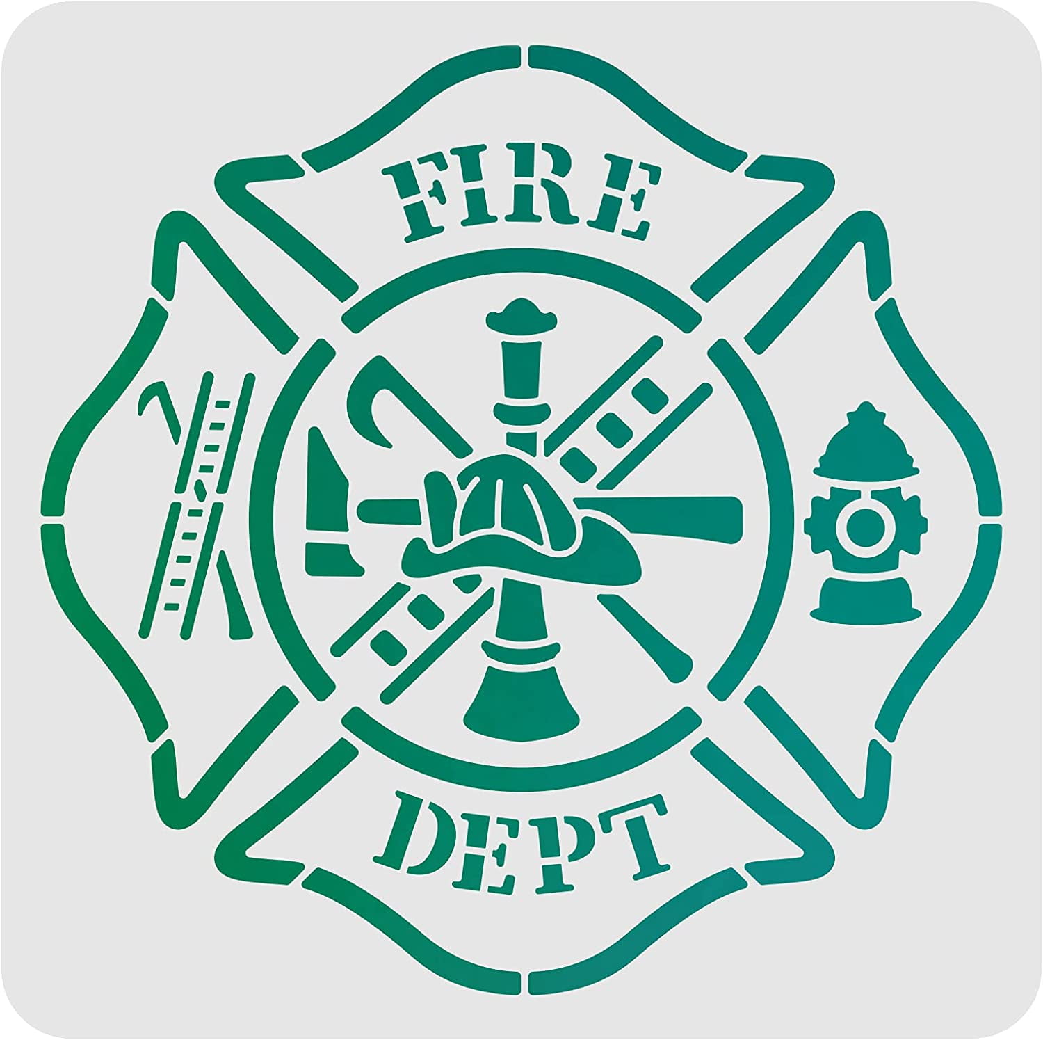 Fire Department Stencil Maltese Cross Stencil with Fire Hydrant Pattern ...