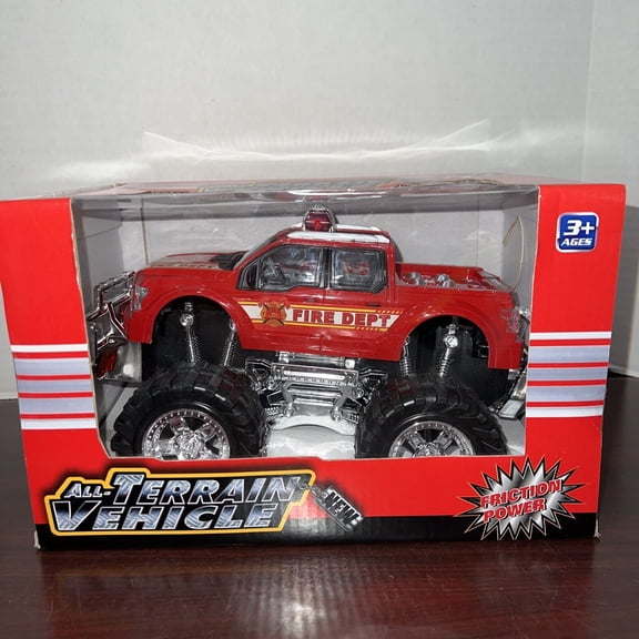 Fire Dept All Terrain Vehicle Plastic Friction Power Toy
