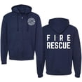 thumbnail image 1 of Fire Dept. Fire Rescue Full Zip Hoodie Firefighter Warm Double Side Hooded Zipper Sweatshirt for Men & Women (NavyBlue, Small), 1 of 11