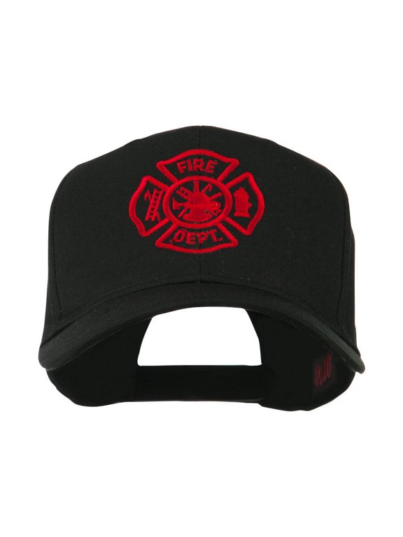 Fire Dept Maltese Cross Embroidered Cap - Black OSFM