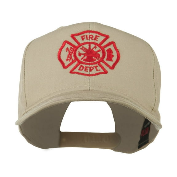 Fire Dept Maltese Cross Embroidered Cap - Khaki OSFM