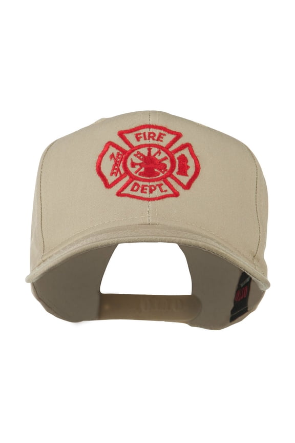 Fire Dept Maltese Cross Embroidered Cap - Khaki OSFM