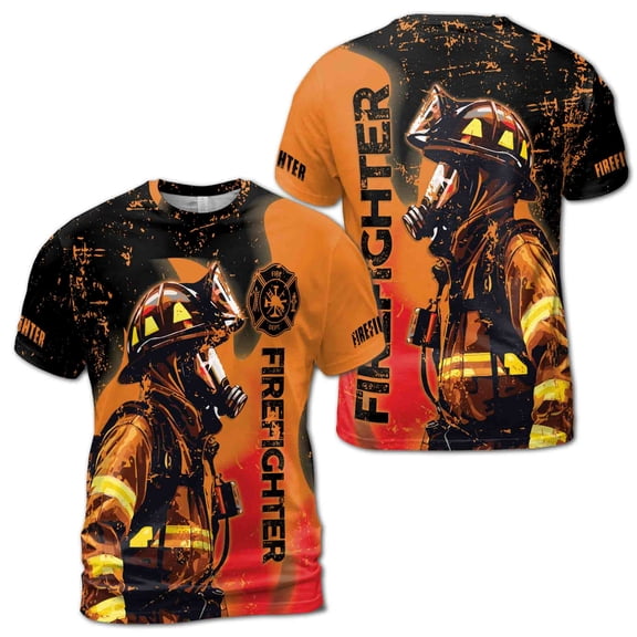 Fire Dept Proud Courage Honor Of Firefighter Grunge Men's T-shirt S-5XL