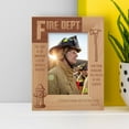thumbnail image 1 of Fire Dept The Hero Is the man Who Lets No Obstacle Prevent Personalized Wooden Frame 4" x 6" Brown (Vertical), 1 of 1