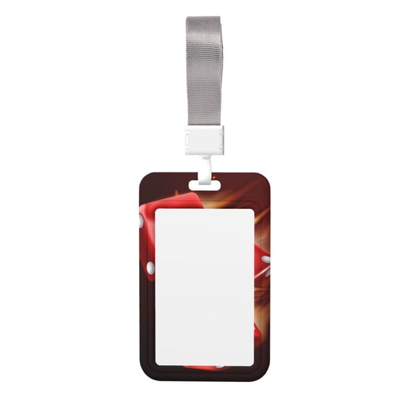 Fire Dice Flaming Dices Flame Badge Holder with Lanyard ID Name Work Card Tag Protector Case for Teacher Nurse Doctor Office