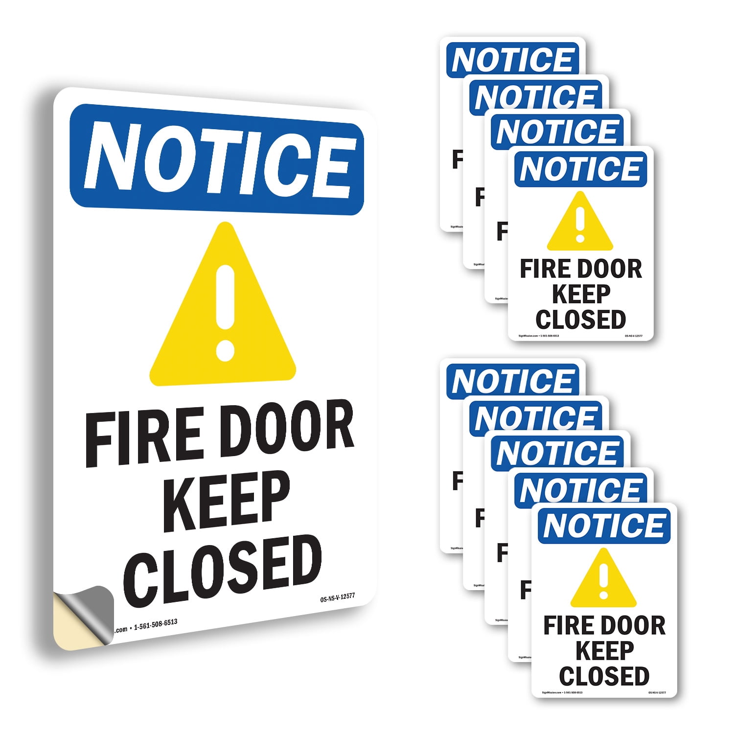 Fire Door Keep Closed With Symbol OSHA Notice Vinyl Decal Label 24 Inch ...