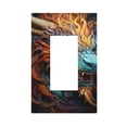 thumbnail image 1 of Fire Dragon Cool Art Light Switch Cover Decorator Single Gang Wall Plate 1-Gang Receptacle Outlet Decor, 1 of 7