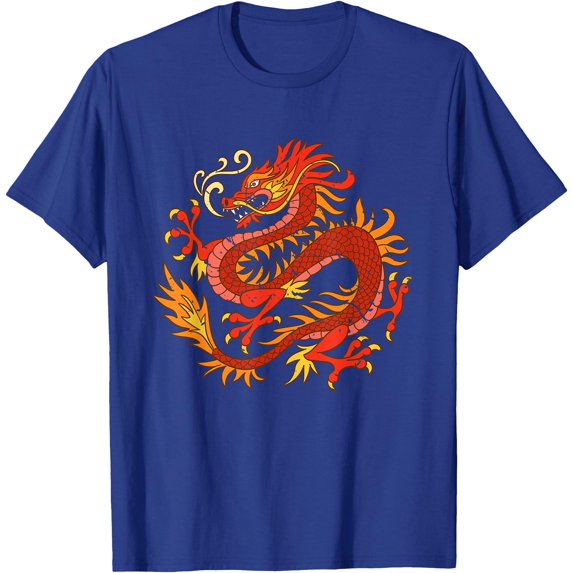 Fire Dragon Fantasy Animal Gift Unisex T-Shirt for Men Women Kids Toddler,Royal Blue Color,Size 2T