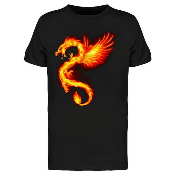 Fire Dragon With Wings  T-Shirt Men -Image by Shutterstock, Male x-Large