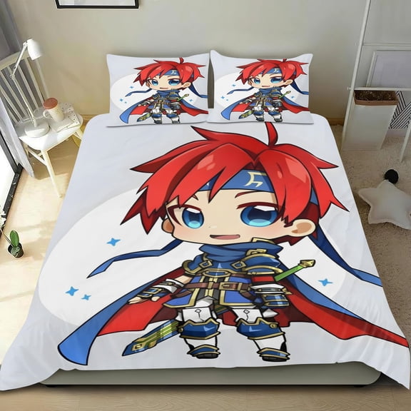Fire Emblem Themed Bed Sheet Set Three Piece Set 53x79 Inches Comfortable And Skin Friendly Unique Design Creating A Star Studded Night
