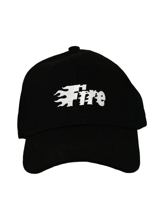 Fire Black Embroidered Baseball Cap