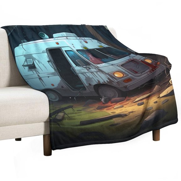 Fire Engine Car Truck Flannel Throw Blanket for Gifts for Women Men Girls Boys All Seasons