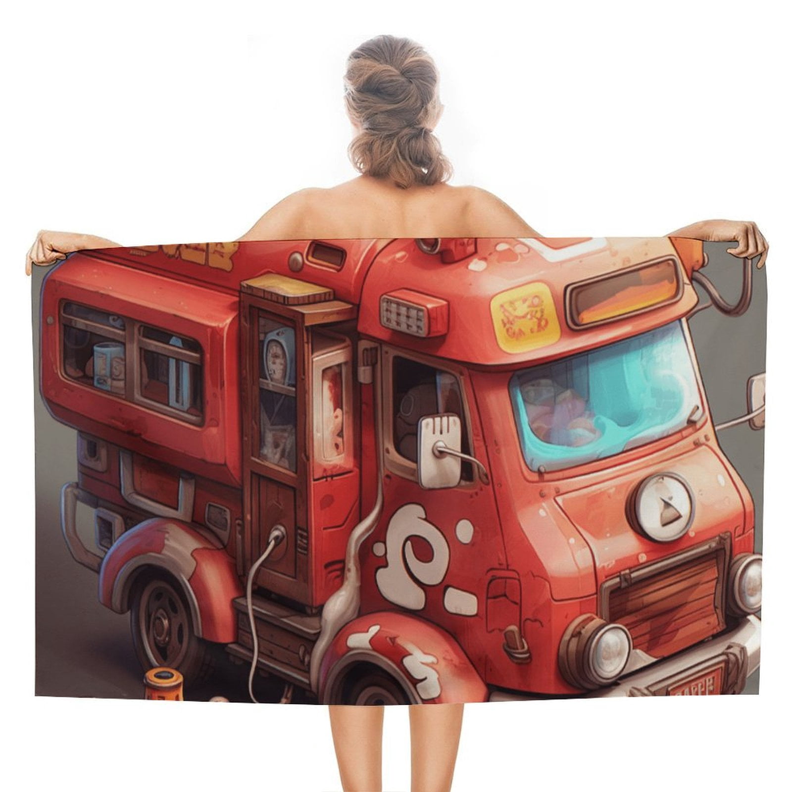 Sprint Car Non-Wing Beach Towel Yellow