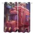 thumbnail image 1 of Fire Engine Car Truck Modern Window for Living Room Curtains for Child Bedroom Kitchen Decor Blinds Drapes, 1 of 7