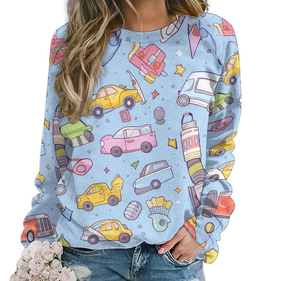 Fire Engine Car Truck Mom Sweatshirt For Women Long Sleeve Pullover