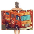 thumbnail image 1 of Fire Engine Car Truck Oversized Beach Towel XL Pool Camping Swim Towels 32''x63'' Soft Blanket Accessories Must Vacation Necessities Adult, 1 of 7