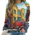 thumbnail image 1 of Fire Engine Car Truck Womens Oversized Sweatshirts Hoodies Crewneck Casual Tops Comfy FallWinter Clothes 2024, 1 of 7