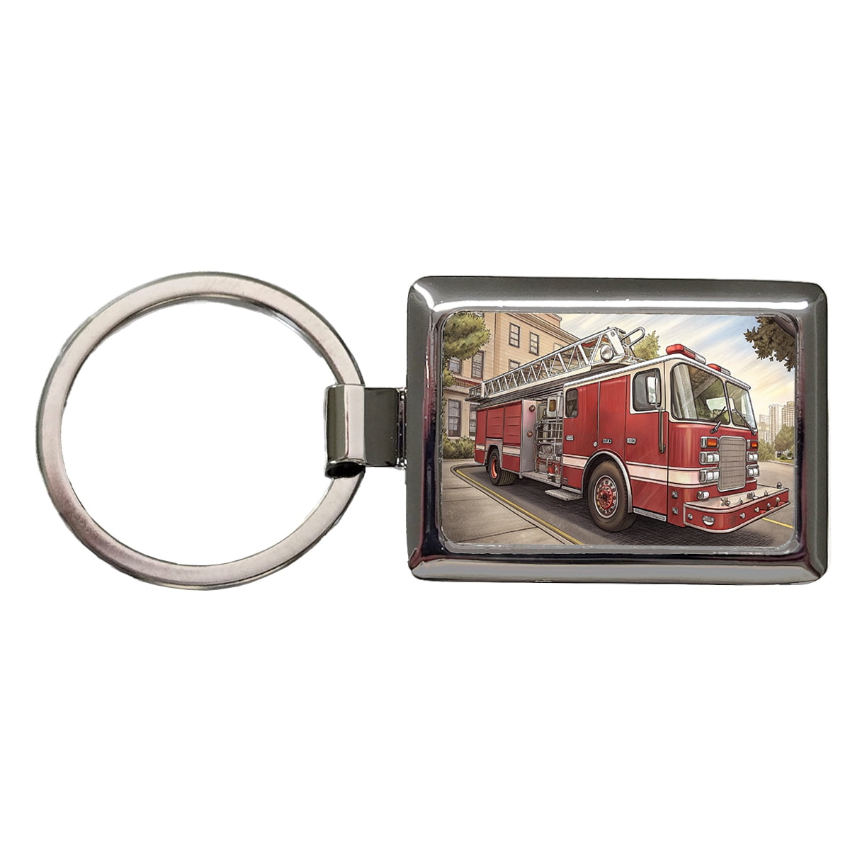 Ladder Key Chain Fire Engine Firefighter Ladder Truck Metal Rectangle Keychain - Walmart.com