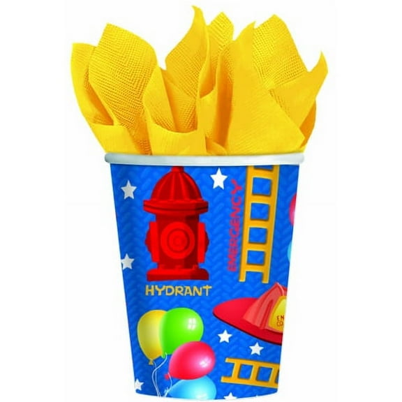 Fire Engine Fun 9oz Paper Cups (8ct)