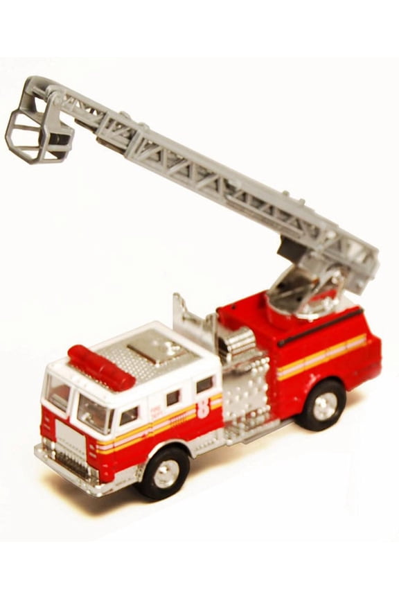 Fire Engine, Red & White - Showcasts 9921/4D - 4.75 Inch Scale Diecast Model Replica (Brand New, but NOT IN BOX)