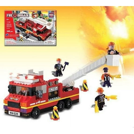 BRICTEK Fire Engine With Sound And Light Building Kit