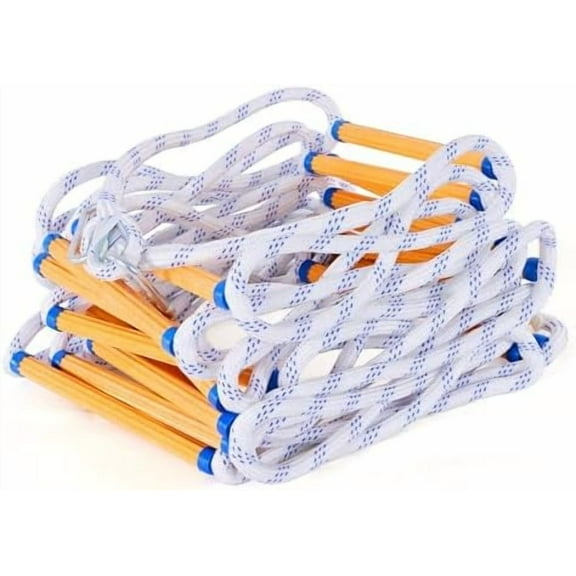 Fire Escape Ladder, 13FT Rope Ladder, Flame Resistant Safety Extension Ladders with 2 Hooks, Fast to Deploy Sturdy and Strong Portable and Reusable 2 Story,Weight Capacity up to 2000 LB