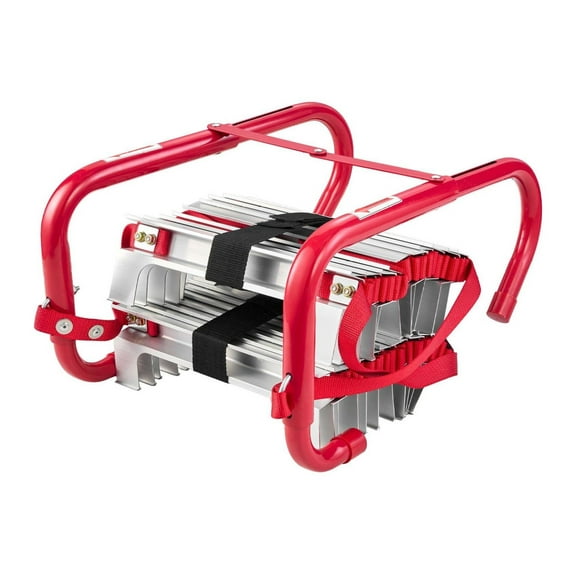 Fire Escape Ladder 2 Story 13FT - Emergency Escape Ladder, Aluminum Alloy, 1000LBS Capacity, Anti-Slip Rungs, Wide Steps, Safety Straps for Home & Office