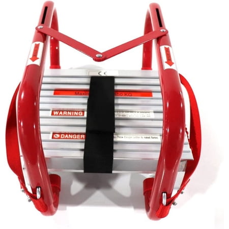 Fire Escape Ladder, 2 Story Emergency Portable Safety Ladder for Adults & Kids with Anti-Slip Rungs and Wide Steps V Center Suitable for Windows and Balcony|15-Foot