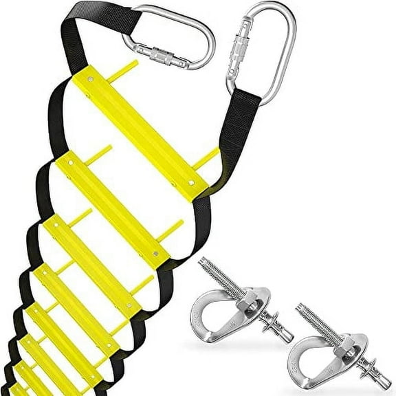 Fire Escape Ladder 8 m 3 Story | Anchors Included | Rope Ladder Fire Escape for Homes 3rd Floor | Portable, Foldable & Compact | Emergency Ladder Suitable for Balcony & Windows