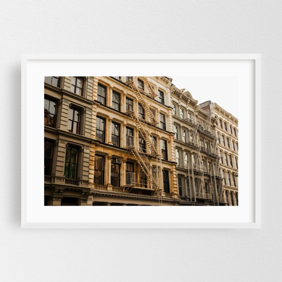 Fire Escapes, Soho 02 - Manhattan New York Photography Architecture Cityscape White Framed Wall Art Print 5 x 7 inches