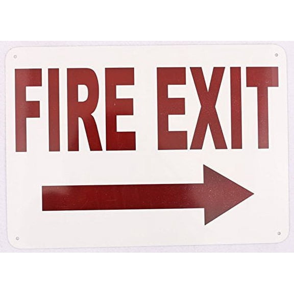 Fire Exit Arrow right SIGN (10 X14 , ALUMINIUM )