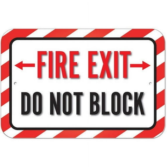 Fire Exit Do Not Block Sign