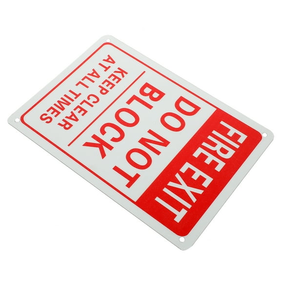 Fire Exit Sign Emergency Signs Safety Reminder Do Not Block Door The Red Aluminum Alloy