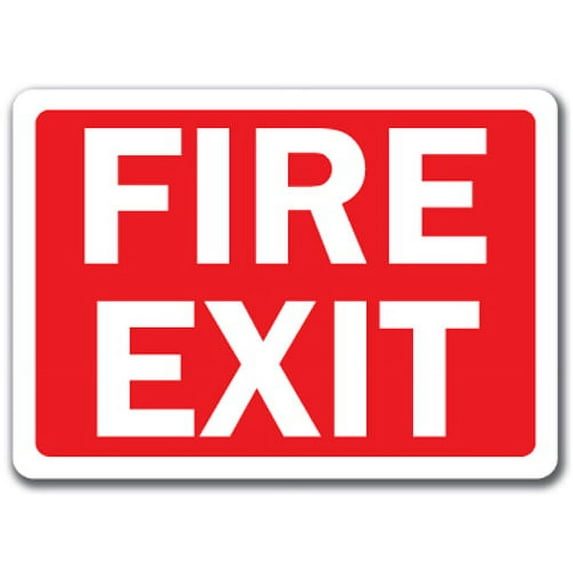 Fire Exit Sign (white text on red background) - 10" x 14" OSHA Safety Sign