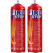 Fire Extinguisher 2-Pack with Mounting Bracket for Home, Kitchen, Grill - Portable Small A, B, C, K Extinguishing Aerosol Spray - 8-in-1 - Prevents Reignition.