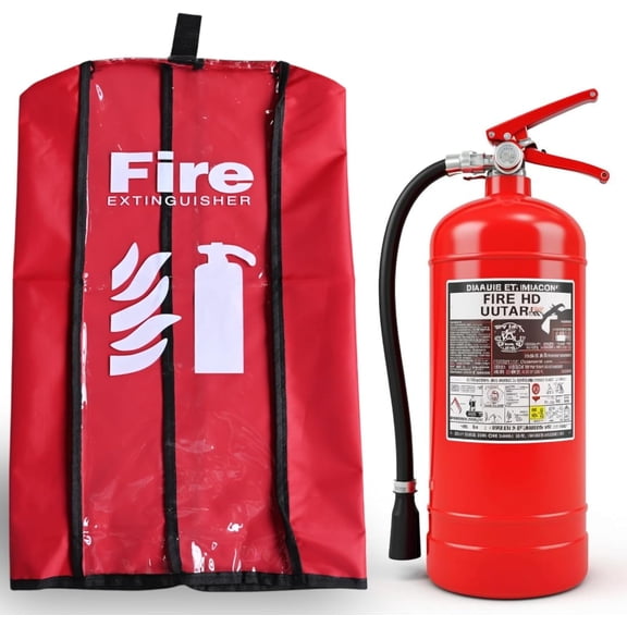 Fire Extinguisher Cover Small Size Pack of 2 - Dust, Scratch Protective Cover - Fire Extinguisher Transparent Sleeve - Waterproof Weatherproof Protective Covering - for Extinguishers up to 10LBS
