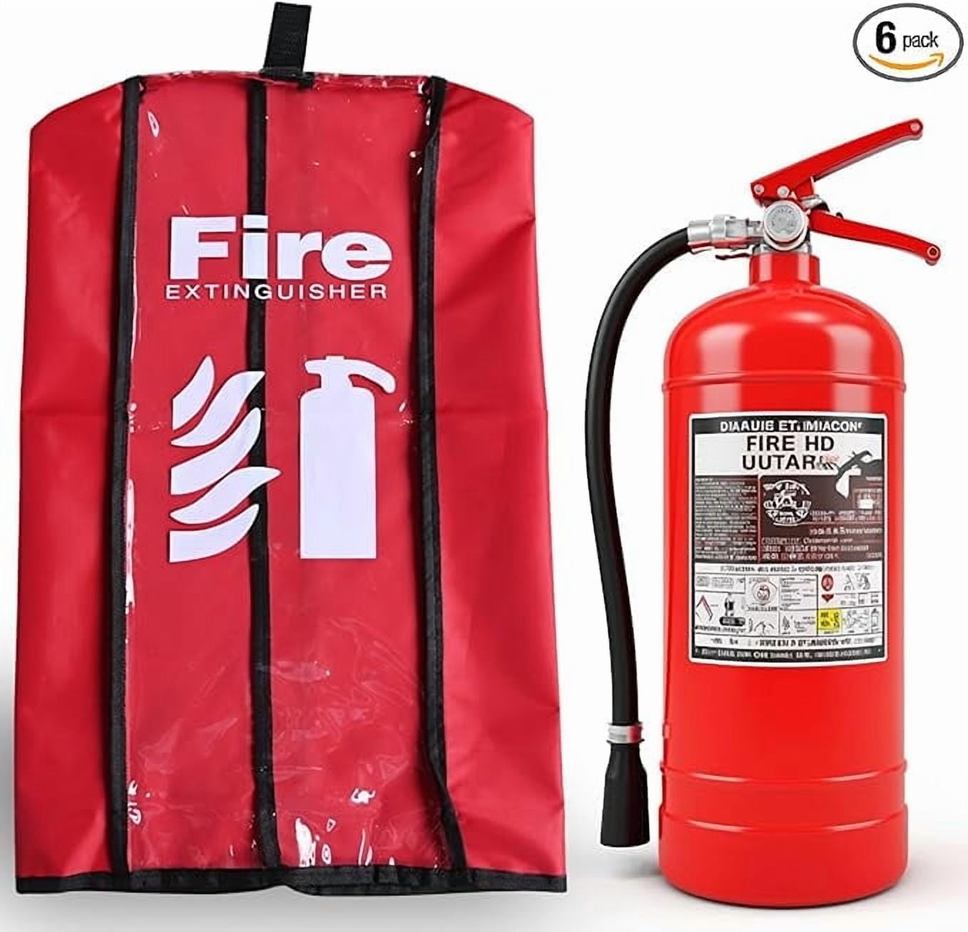Fire Extinguisher Cover Small Size Pack of 6 - Dust, Scratch Protective Cover - Fire Extinguisher Sleeve Transparent - Weatherproof Protective Covering - for Extinguishers up to 10LBS (5kg)