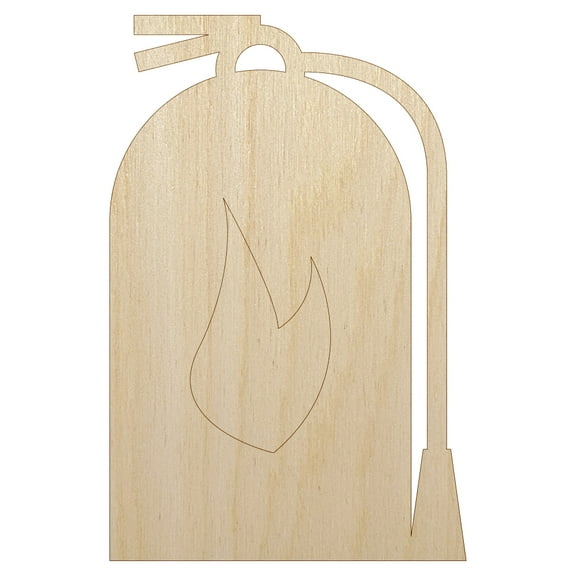 Fire Extinguisher Fireman Firefighter Wood Shape Unfinished Piece Cutout Craft DIY Projects - 4.70 Inch Size - 1/8 Inch Thick