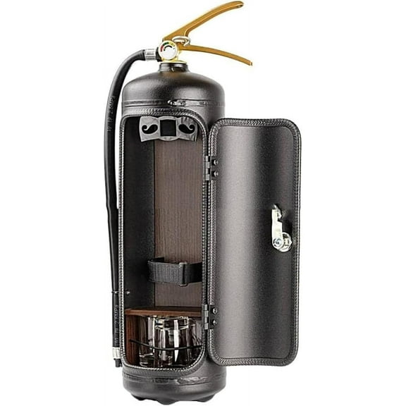 Fire Extinguisher Mini Bar, My Cave My Rules Gift Can Bar Set Fire Extinguisher, Portable Mini Bar Fire Extinguisher, Fire Extinguisher Shape Wine Storage Bar Decoration, Storage Boxes Black