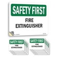 thumbnail image 1 of Fire Extinguisher OSHA SAFETY FIRST Vinyl Decal Label 5 Inch x 3.5 Inch - 10 Pack, 1 of 6